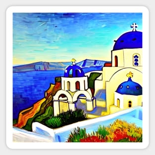 Santorini - Van Gogh Style Sticker